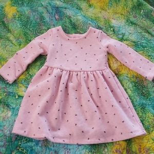 Carter's baby/toddler girl pink bow dress 18 mos